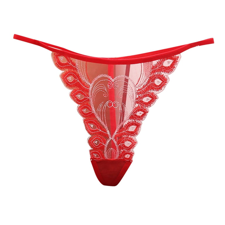 HUPOM Mens Silk Underwear Underwear For Women Thong Leisure Tie Drop Waist  Red One Size