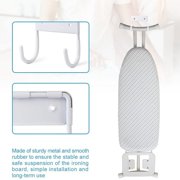 Ironing Board Hanger, Ironing Board Hook, Wall Mounted Holder, Small Ironing Board (Matte White)