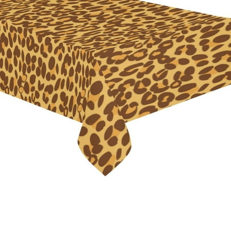 

MYPOP Elegant Animal Skin Tablecloth 60x104 Inches Leopard Print Brown Tablecover Desk Table Cloth Cover for Party Decor
