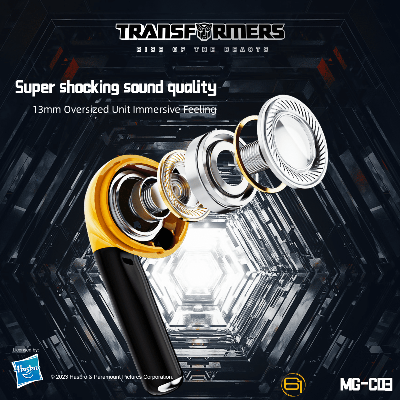 Transformers MG-C03 Bluetooth TWS Wireless Earbuds – HiFi Sound, Low Latency Gaming & Music Dual Mode Headset, Noise Cancelling, Touch Control, Long Battery Life & Charging Case (Red - Optimus Prime)