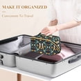 thumbnail image 3 of FORMRS Makeup Bag Travel Cosmetic Organizer for Women Fold Flat Zipper Pouch with Handle, Brown Mystical Owls, 3 of 8