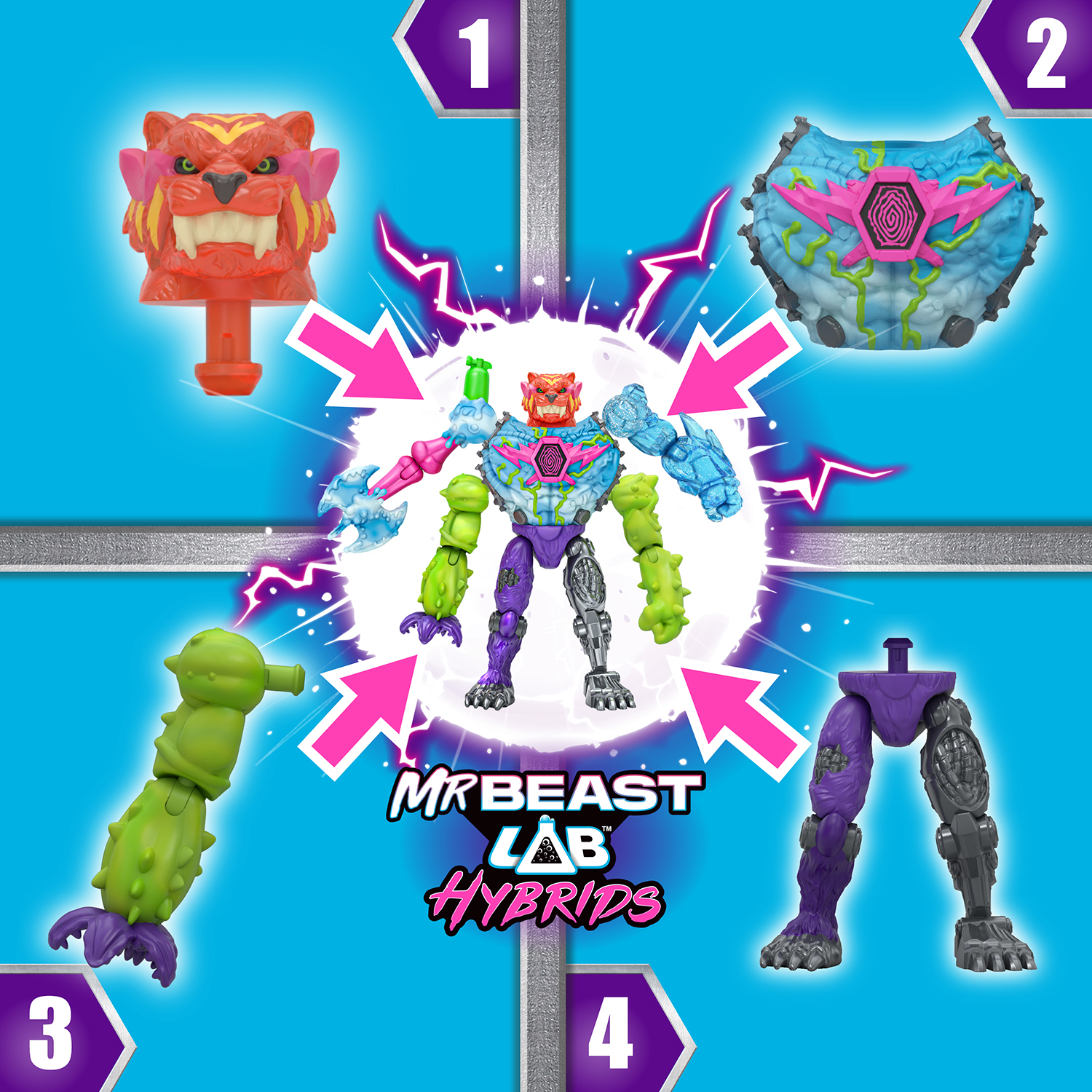 MrBeast Lab Hybrids Mega Pack, 5 Mix & Match Figures photo 2