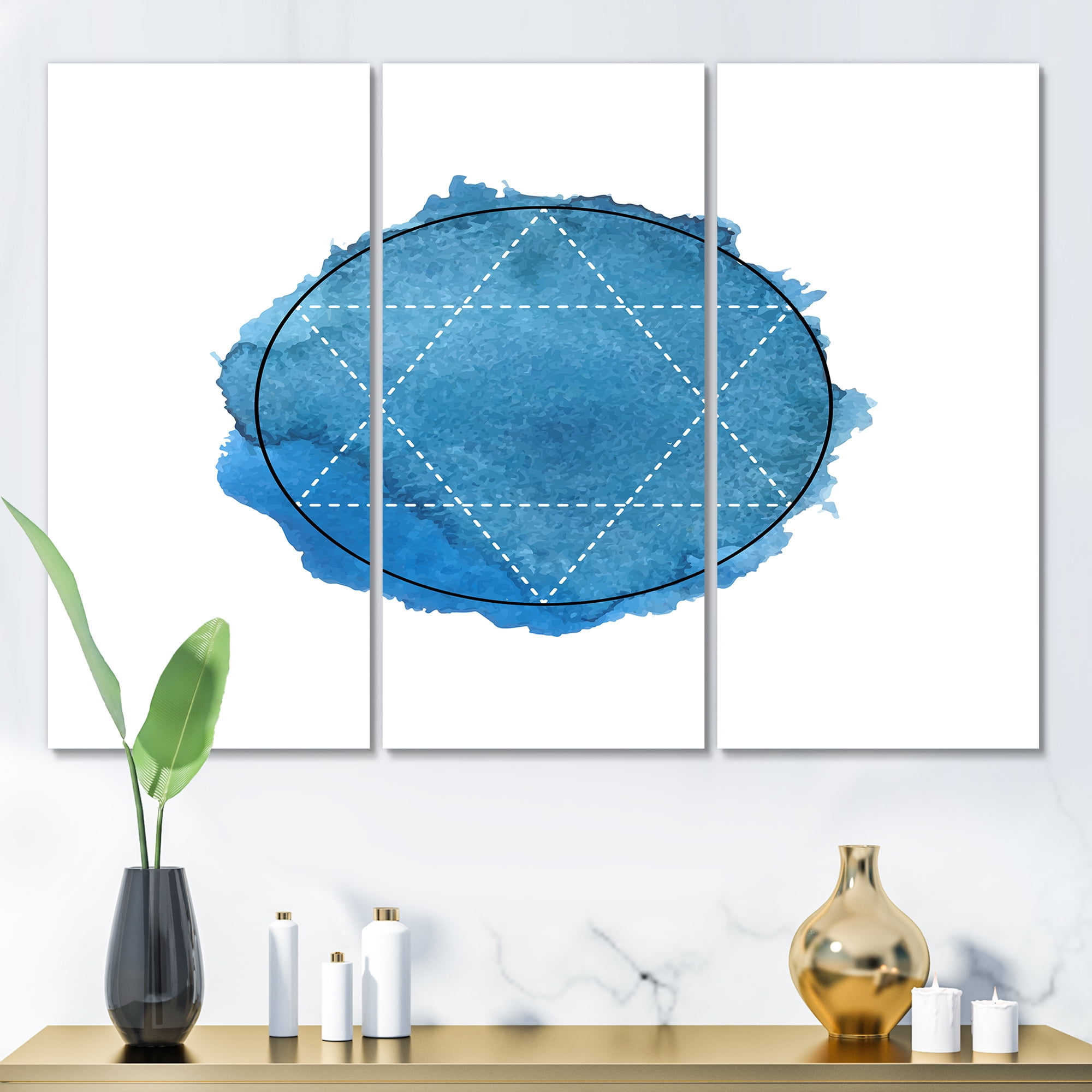 Designart ' Sacred Geometry and Symbol of Alchemy III ' Bohemian & Eclectic Canvas Wall Art Print
