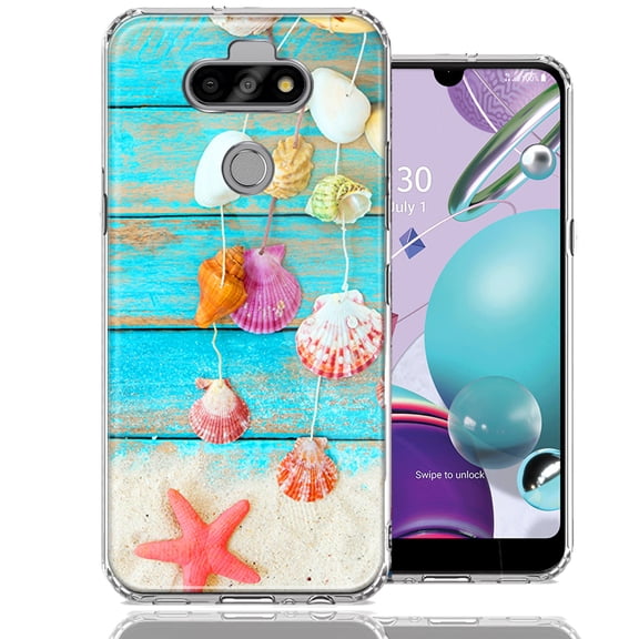 MUNDAZE For LG Aristo 5/K31/Fortune 3 Seashell Wind chimes Design Double Layer Phone Case Cover