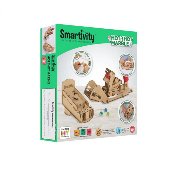 Smartivity Hot Shot Marble 3D Wooden Model Engineering STEM Learning Toy for Kids Ages 6 and Up