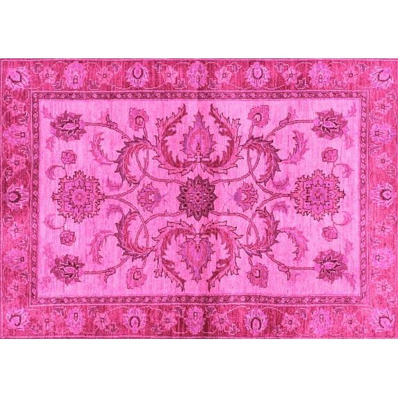 Ahgly Company Indoor Rectangle Abstract Pink Modern Area Rugs, 8' x 12'