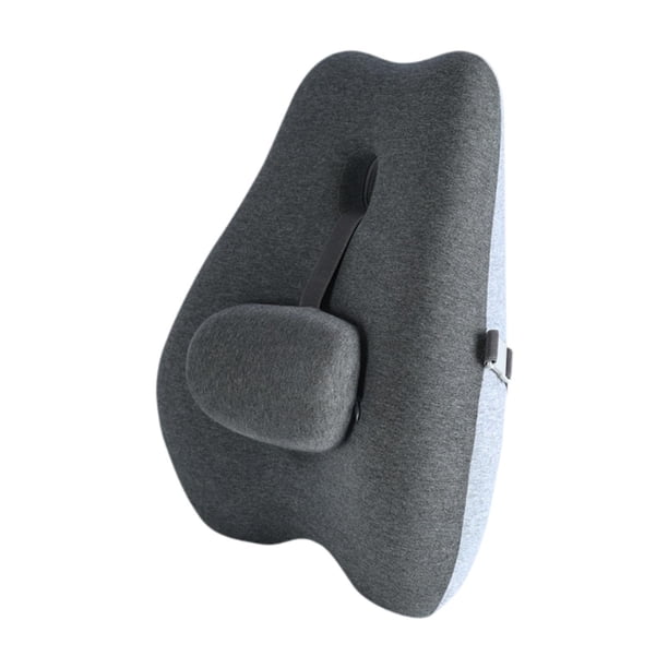 Cojín de apoyo Lumbar para asiento de oficina, cojín de respaldo transpirable para silla, silla de juegos, hogar, sentado durante mucho tiempo en el c Gris