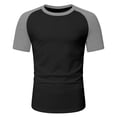 thumbnail image 4 of XIYON Men's T-Shirts Fashion Casual Color Block Short Sleeve Raglan Top T Shirts Comfortable Soft Fashion, 4 of 5