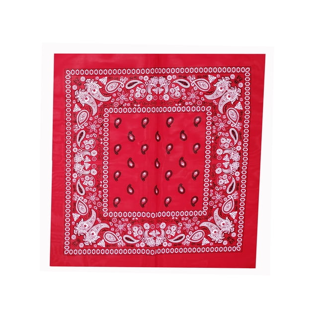 Foulard Bandana en Coton Cowboy Paisley Unie, Paisley Rouge