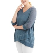 Mia Kayne Women's Plus 3/4 Sleeve V Neck