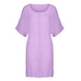 thumbnail image 4 of MEZZALL Women's Chiffon Shirt Dresses Summer Dresses Mid Length Loose Solid Color Short Sleeved Comfortable Loose Shirt Casual Business Shift Dress Versatile, 4 of 5