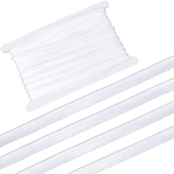 23.24 Yards 0.5 Inch White Piping Bias Tape Ribbons with Welting Cord Grosgrain Classic Fabric Ribbon Trim for Sewing Making Dress Skirts Cosplay Decoration DIY Crafts Supplies White