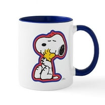 CafePress - Peanuts Flair Snoopy And Woodstock Mugs - 11 oz Ceramic Mug - Novelty Coffee Tea Cup
