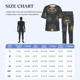 thumbnail image 5 of Mens Pajamas Set Loungewear Short Sleeve Top Long Pants Pj Sets with Pockets, Gold Evil Eye, 5 of 6