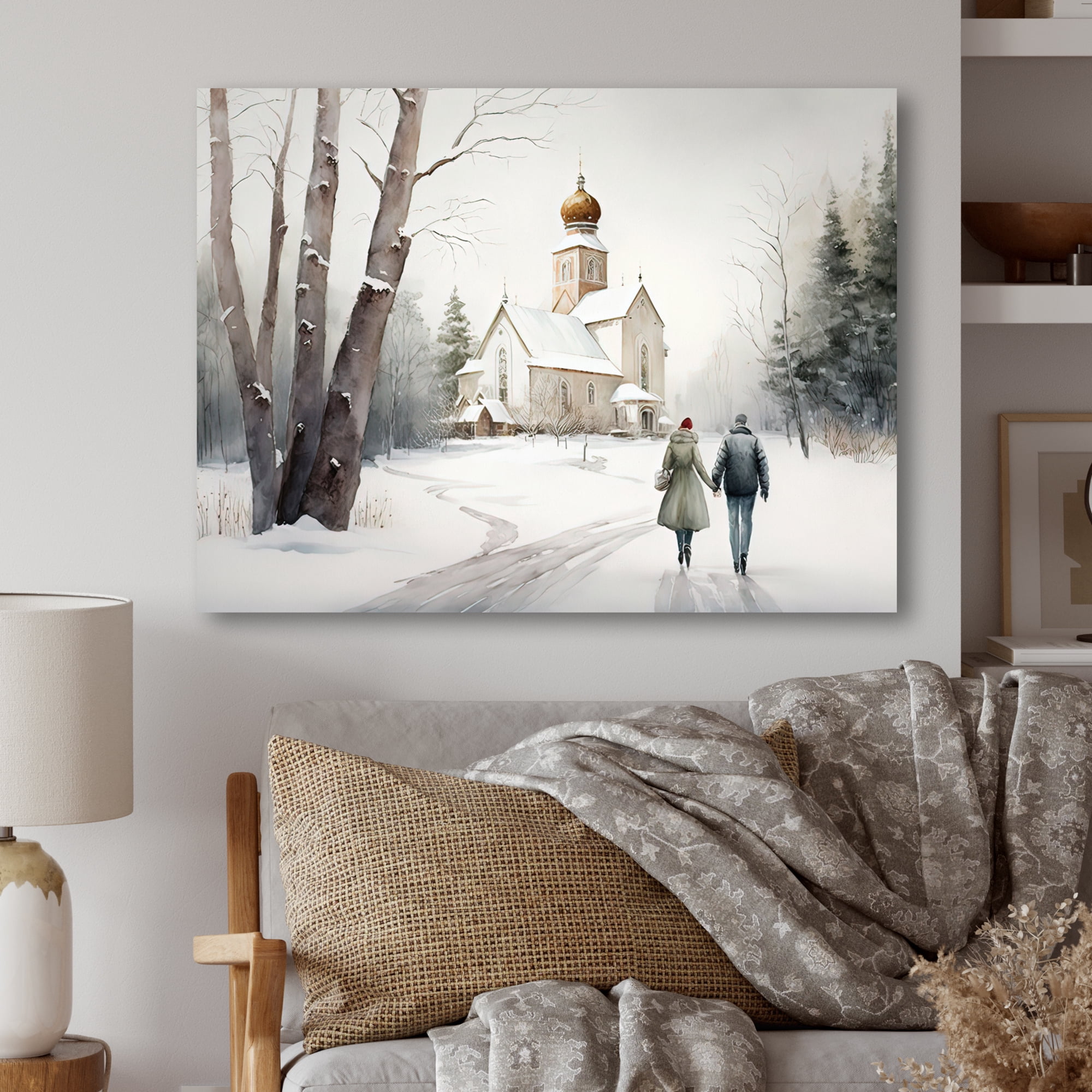 Designart Couple In Love Going To The Church III Canvas Wall Art