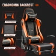 thumbnail image 4 of GTRACING Gaming Chair Office Chair PU Leather with Footrest&Adjustable Headrest, Orange, 4 of 6