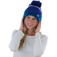 thumbnail image 2 of ToBeInStyle Unisex Soft Stretchy Beanies - Cali Print - Blue W/Purple Stripe - One Size, 2 of 7