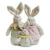 Pack of 2 Pink, Green and Yellow Bunny Family Easter Table Top Decoration 17"