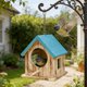 thumbnail image 5 of Estructura de madera para casita de pájaros colgante para exteriores | Comedero de madera maciza para pájaros pequeños | Decoración multiusos para patio y jardín, 5 of 6