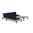 thumbnail image 3 of Tortuga Outdoor Lakeview Modern Four Piece Sectional Set with Sectional, Coffee Table and Cushions, Navy, 3 of 9