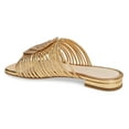 thumbnail image 2 of Cecelia New York Darleen Slide Sandals Gold Rinestone Slip On Caged Mule Flat (Gold/Gold Stone, 6.5), 2 of 6