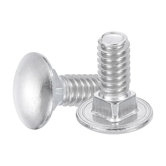 Uxcell 20Pack 1/4"-20x5/8" Stainless Steel Carriage Bolts Round Head Square Neck, Silver