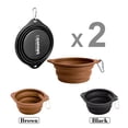 thumbnail image 3 of GOOPAWS Silicone Non-Skid Travel Cat & Dog Bowl, 2 count, Black/Brown, 3 of 6