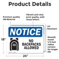 thumbnail image 2 of (2 Pack) No Backpacks Allowed Sign, 2 of 7