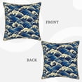 thumbnail image 3 of Haiem Japanese Water Wave Print Velvet Soft Solid Decorative Square Throw Pillow Covers Set with Elegant Piping Christmas Cushion Case for Sofa Bedroom Car-16"x16", 3 of 8