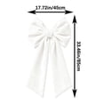 thumbnail image 3 of Large Velvet Christmas Bow, 17.72 x 33.46 inch Extra Long Wreath Bow with Long Streamers, Oversized Holiday Tree Decoration for Front Door and Party, White, 3 of 8