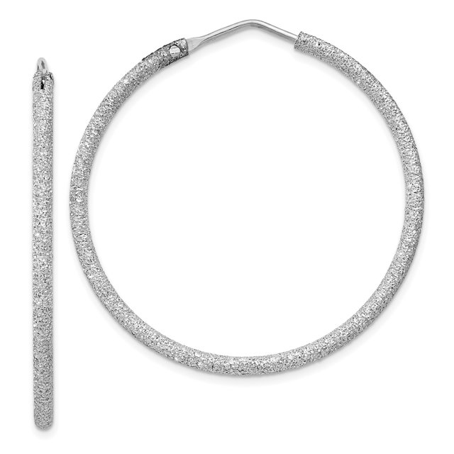 925 Sterling Silver 2mm Boucles d'Oreilles Sans Fin Rond