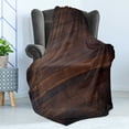 thumbnail image 4 of Chocolate Soft Flannel Fleece Blanket, Aged Weathered Dark Timber Oak Wooden Planks Floor Image Country Life Carpentry, Cozy Plush for Indoor and Outdoor Use, 50" x 60", Dark Brown, by Ambesonne, 4 of 5