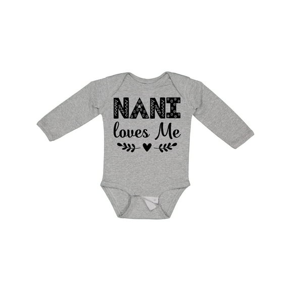 Inktastic Nani Loves Me Baby Clothes Girls Long Sleeve Baby Bodysuit