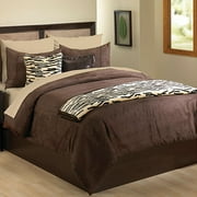 Solid Microsuede Duvet Cover Set, Chocolate Brown
