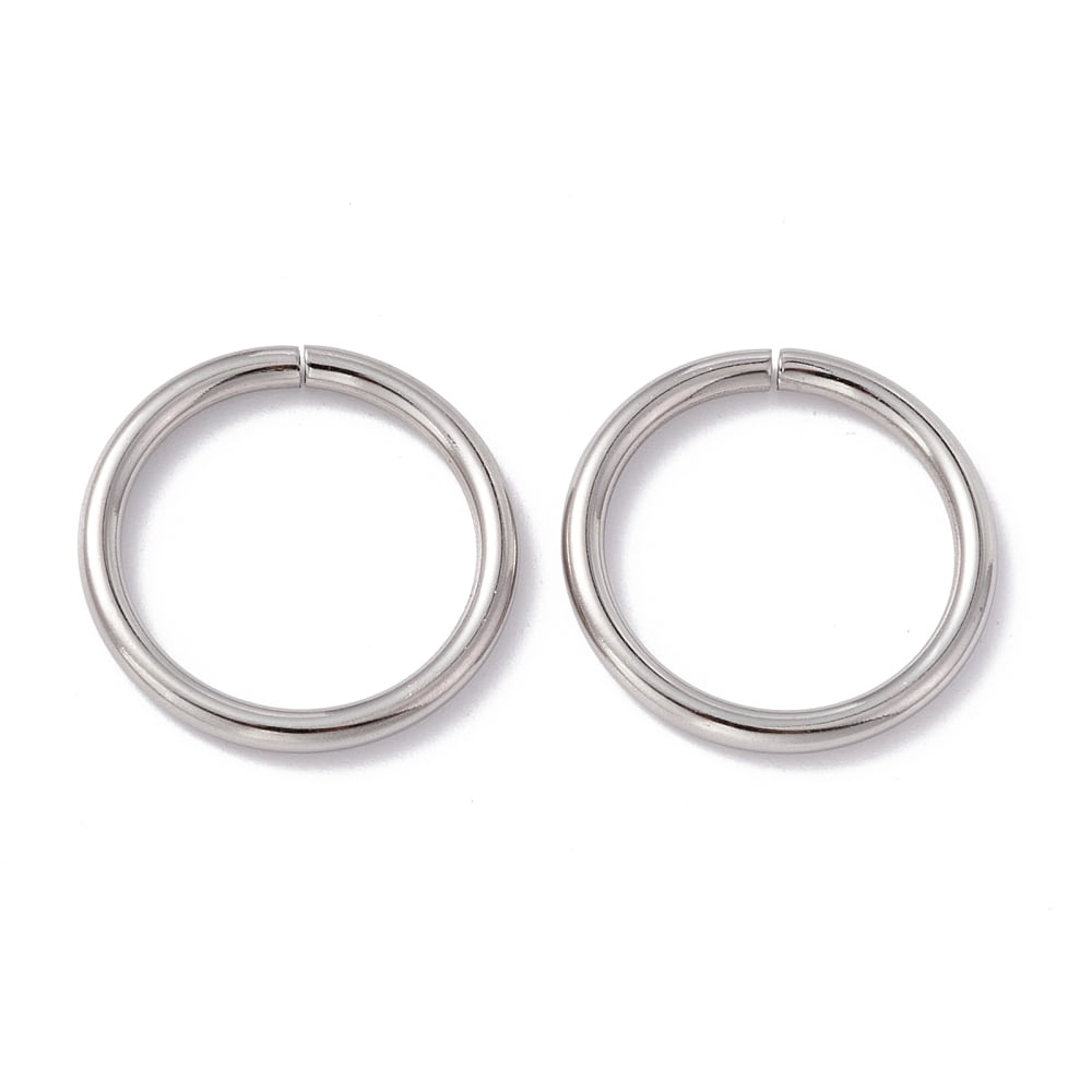 1000pc Non-Tarnish 304 Stainless Steel Jump Rings Open Jump Rings Round Stainless Steel Color 20x2mm Inner Diameter: 16.2mm