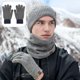 thumbnail image 3 of Conjunto de gorro, bufanda y guantes de invierno para pantalla táctil para hombres y mujeres, 3 of 5