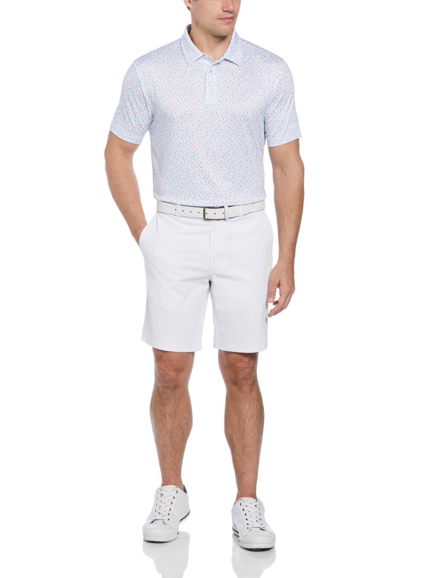 Ben Hogan Men's and Big Men’s Mini Drink Print Golf Polo Shirt, up to Size 5XL