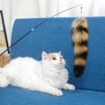 thumbnail image 2 of Funny Cat Plush Tail Teaser Wand Toy Kitten Cat Exercise Playing Accessories Simulation Fox Tail Fur Interactive Supplies, 2 of 5