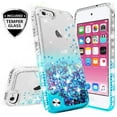 thumbnail image 3 of Compatible for Apple iPhone 8 Case, iPhone 7 Case, with [Temper Glass Screen Protector] SOGA Diamond Glitter Liquid Quicksand Cover Cute Girl Women Phone Case [Cear/Teal], 3 of 5