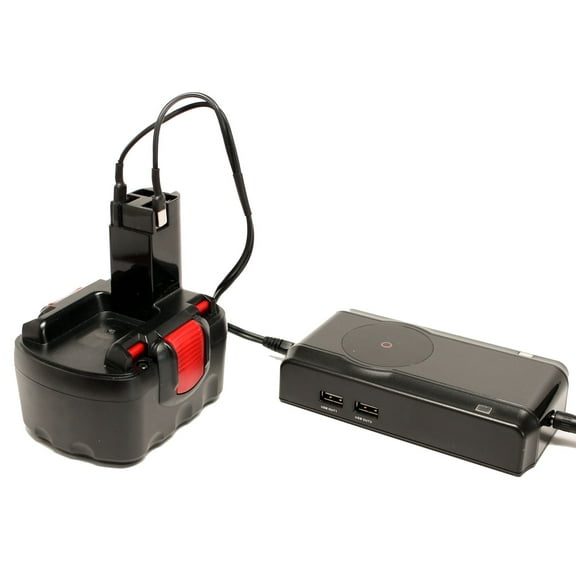 UpStart Battery Replacement for Bosch GHO 14.4VH Battery   Charger - Replacement Bosch 14.4V Battery and Charger (1300mAh, NICD)