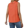 thumbnail image 4 of CAIXIA Sleeveless Button Down Shirts for Women Business Collared Shirt Work Blouses Button Up Office Clothes Professional Tank Top,Orange, 4 of 8