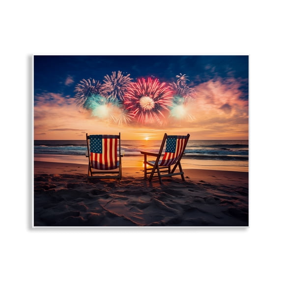 Stupell Industries Summer Fireworks at Beach Americana Photography Unframed Art Print Wall Art, 14 x 11