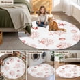thumbnail image 5 of Ocean Red Coral Round Area Rug 7Ft Washable Circle Rugs for Dorm Laundry Room, Summer Coastal Starfish Conch Nautical Non-Slip Carpet Floor Mats Indoor Outdoor Carpet Runner Aesthetic Home Decor, 5 of 8