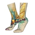 thumbnail image 5 of Salouo Cartoon Dragonfly Art Pattern Fun Novelty Crew Socks,Casual Athletic Socks Neutral Socks, 5 of 7