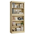 thumbnail image 5 of 71" Tall Farmhouse Bookcase with 5 Tiers, Display Rack & Fluted Design | Vintage Wood Shelf for Office & Library, 5 of 8