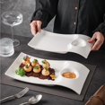 thumbnail image 3 of Plates Rectangular Ceramic Plate With Vinegar Compartment, Chinese Style Tableware for Dumpling, Roast Duck, Cold Food Dishes(Small), 3 of 7
