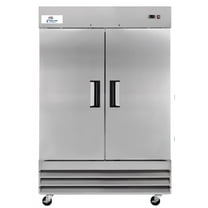 Commercial Reach in Refrigerator, 54" x 32.5" x 82.5", 47 Cubic Ft, Double Door Stainless Steel Fridge, for Restaurant