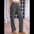 thumbnail image 4 of Pantalones Cargo de Cintura Alta para Mujer, Pantalones Casuales de Pierna con 6 Bolsillos. Gris L, 4 of 8