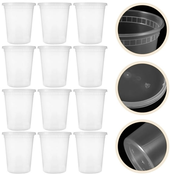 WHAMVOX Disposable Takeout Food Bowls with Lids for Home Use Made of PP Material Transparent 32oz