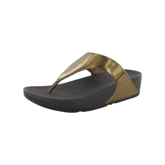 Fitflop Womens Lulu Mirror Toe Thong Sandal Shoes, Bronze Mirror, US 6